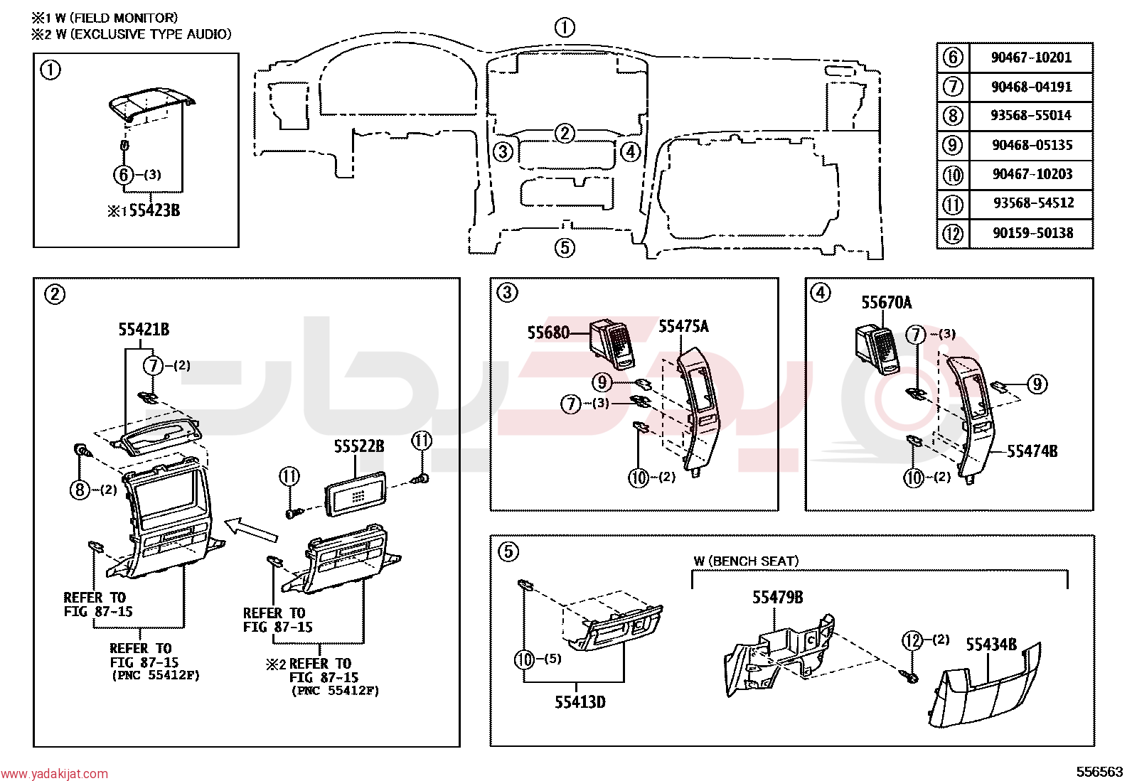 REGISTER ASSY, INSTRUMENT PANEL, LOWER NO.1 | 5568060030